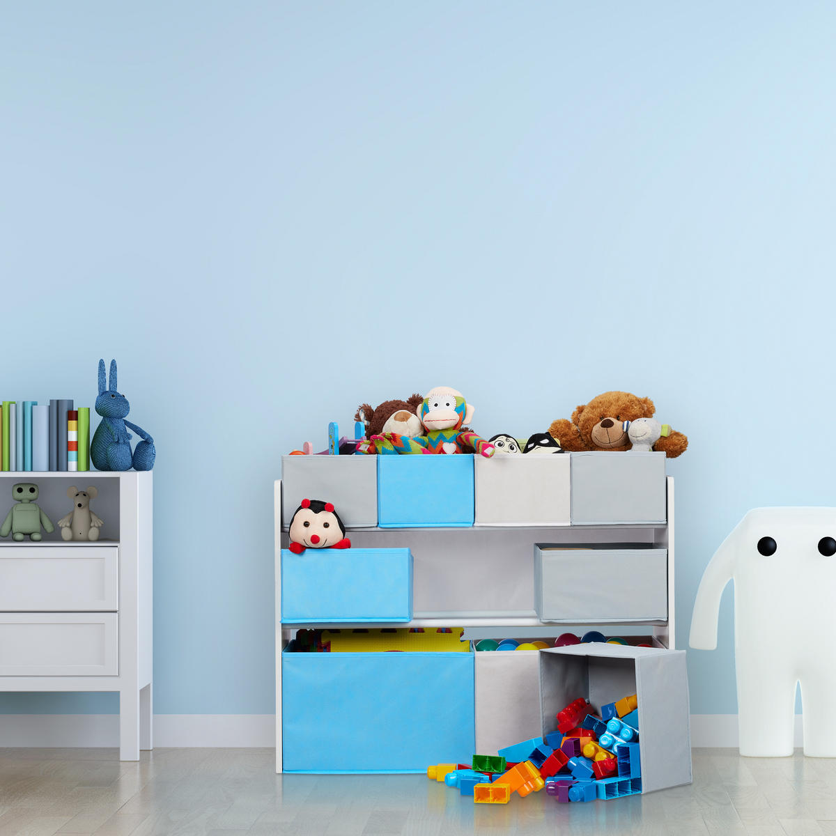 KINDERREGAL - Multicolor, Holzwerkstoff/Kunststoff (82.5/66/29.5cm) - Relaxdays