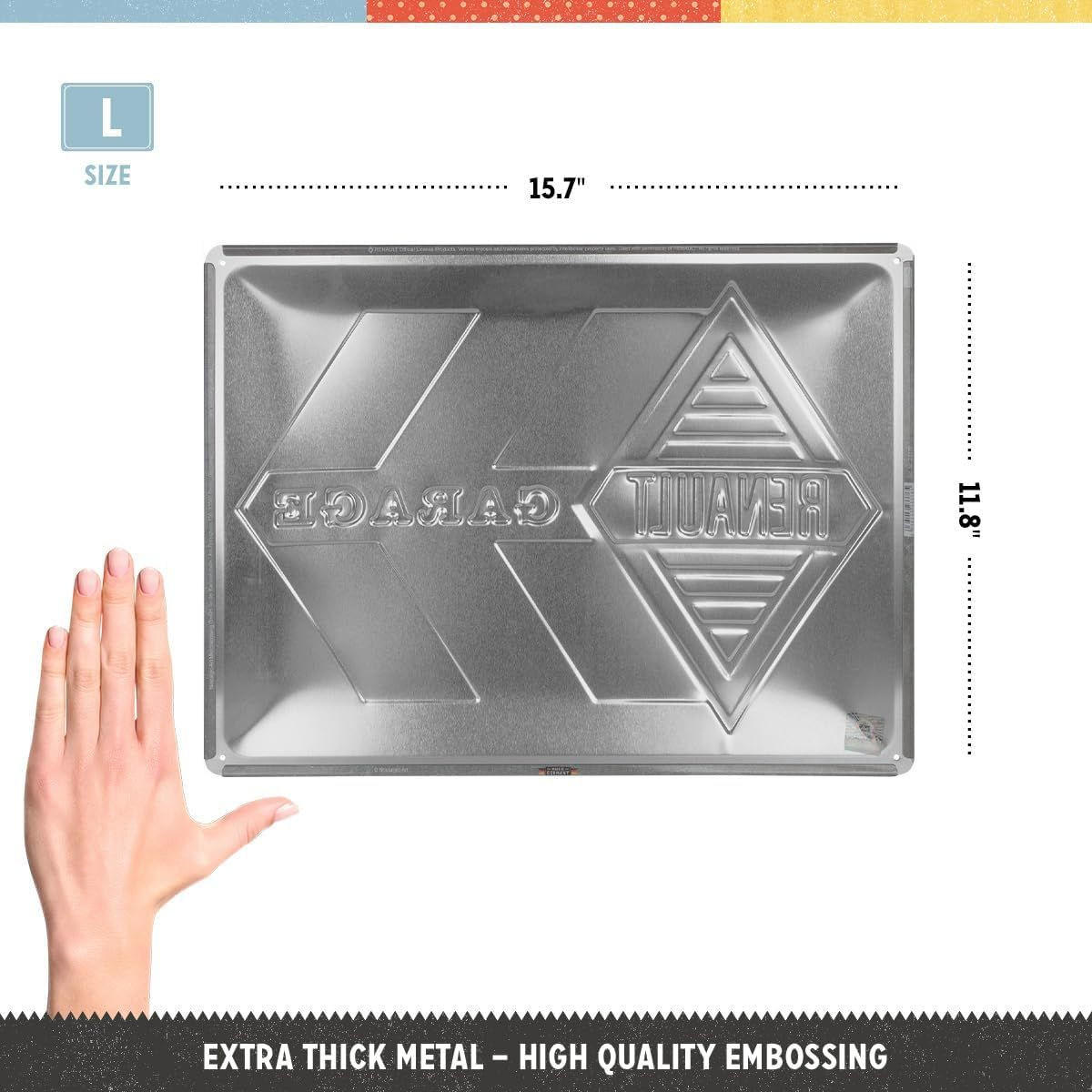 BLECHSCHILD 30/40 cm Renault Garage - Multicolor, Metall (40/30/0.2cm) - Nostalgic-Art