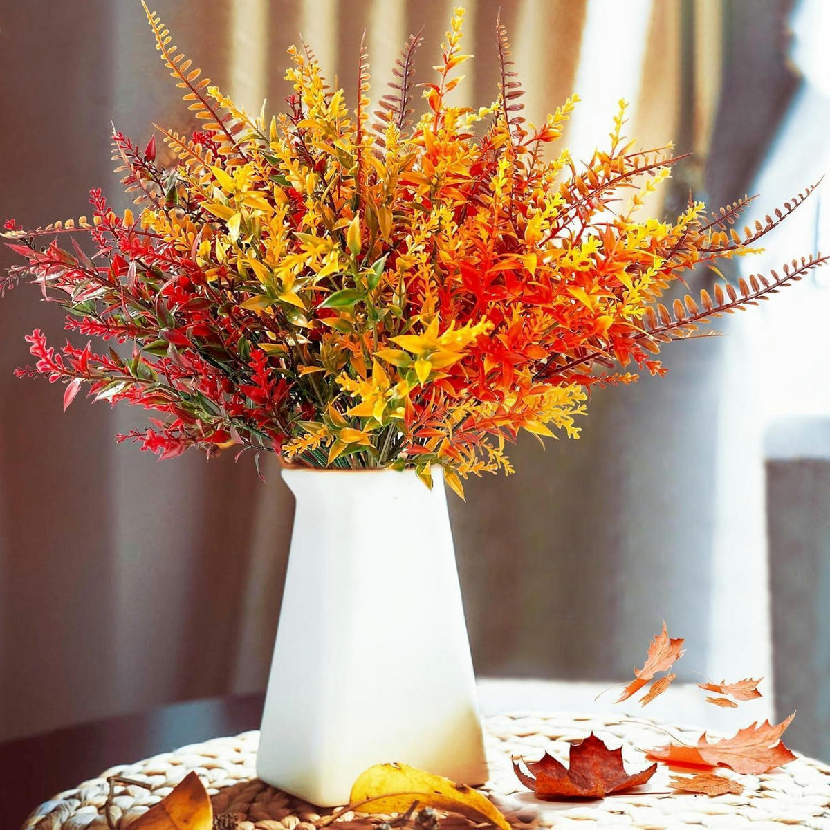 KUNSTBLUMEN 8-teiliges Set Herbstdeko 35 cm - Multicolor, Kunststoff (38cm)