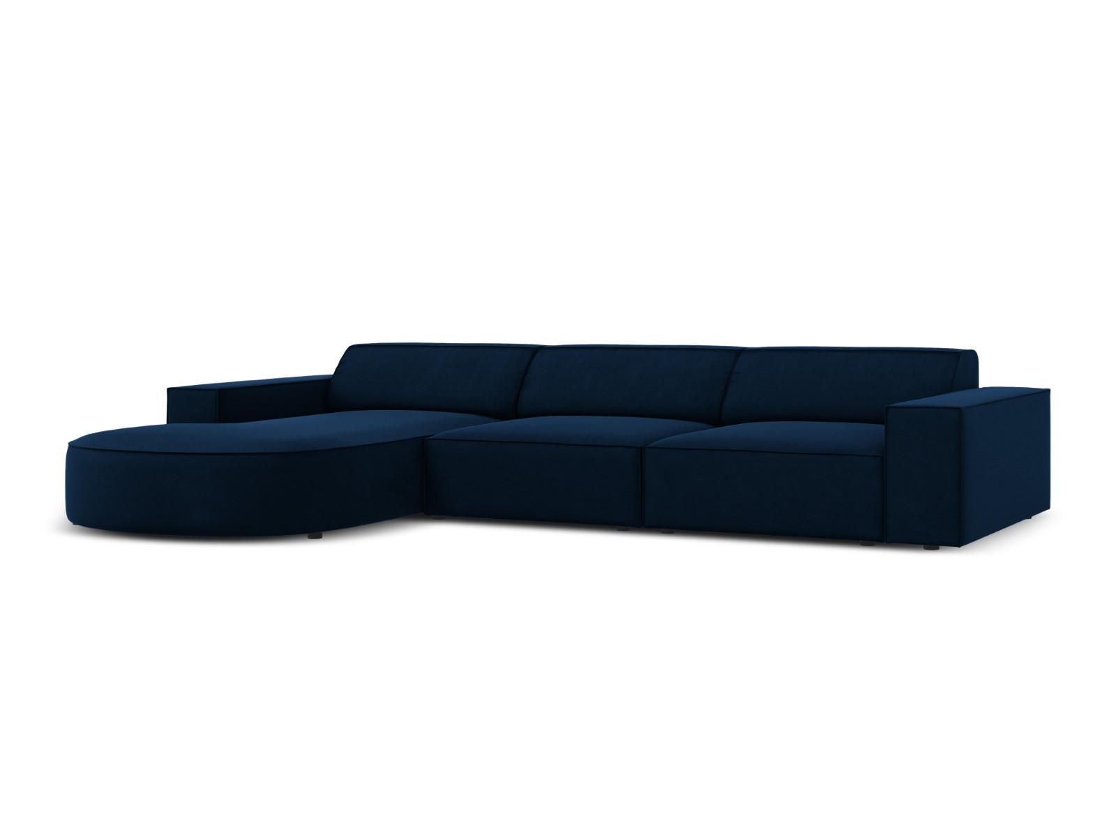 ECKSOFA links Jodie aus Samt königsblau 4 Sitzplätze - Blau, Textil (166/284cm) - Micadoni