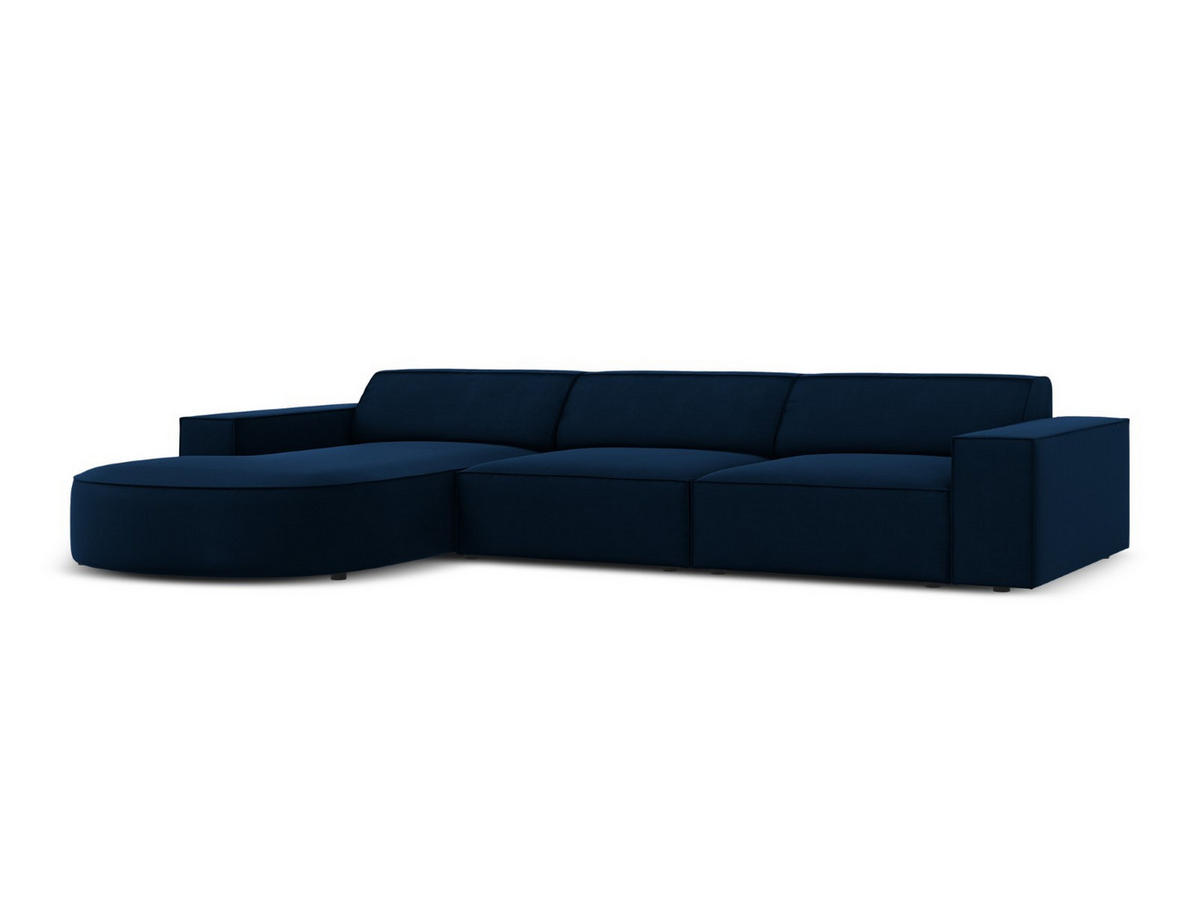 ECKSOFA links Jodie aus Samt königsblau 4 Sitzplätze - Blau, Textil (166/284cm) - Micadoni