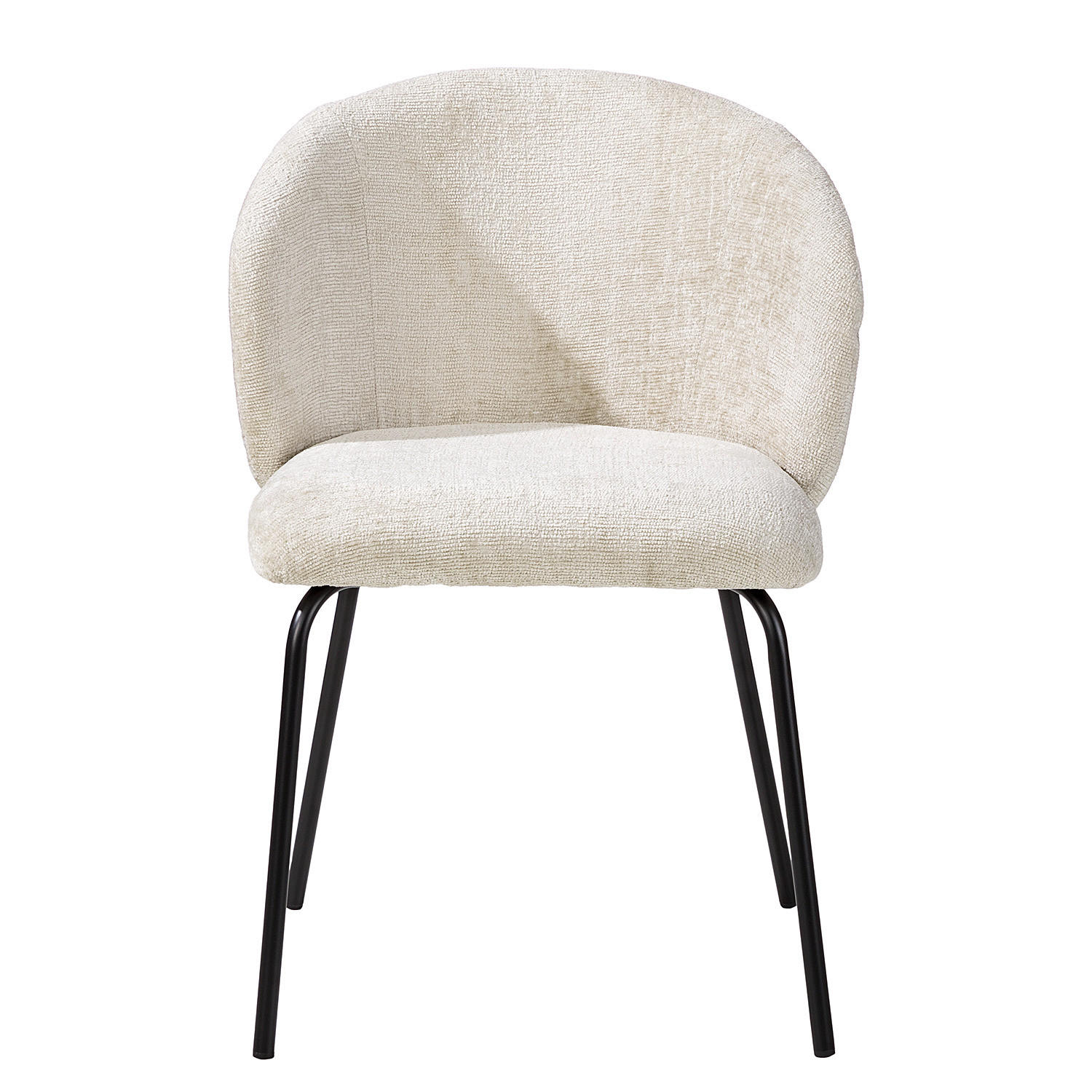 POLSTERSTUHL - Chenille / Edelstahl, 2er-Set - Beige/Schwarz, Textil (54/78/50cm) - home24