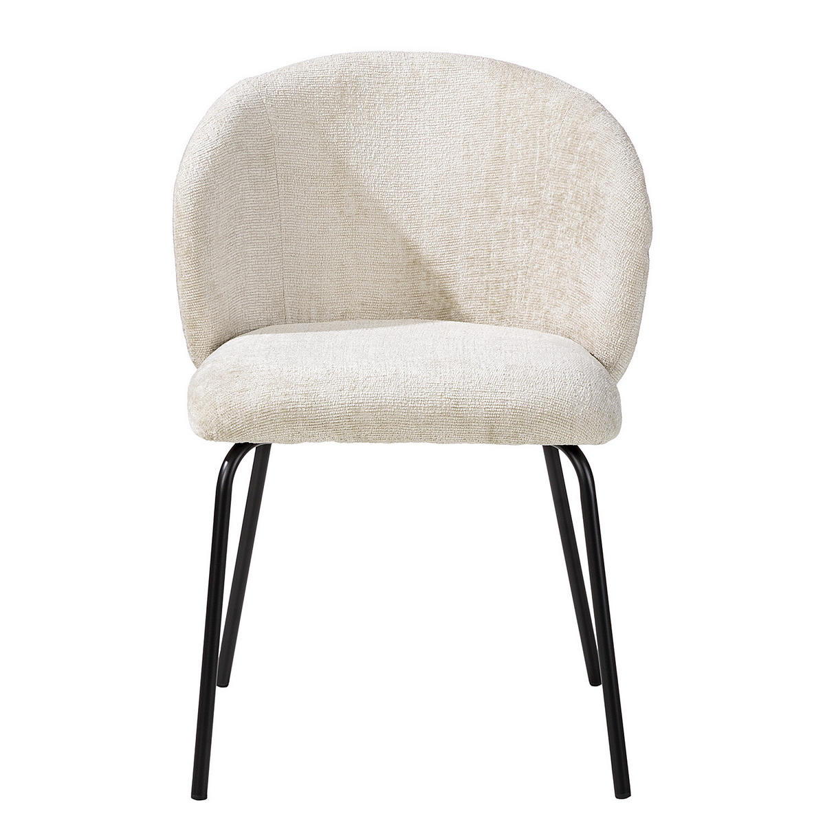 POLSTERSTUHL - Chenille / Edelstahl, 2er-Set - Beige/Schwarz, Textil (54/78/50cm) - home24