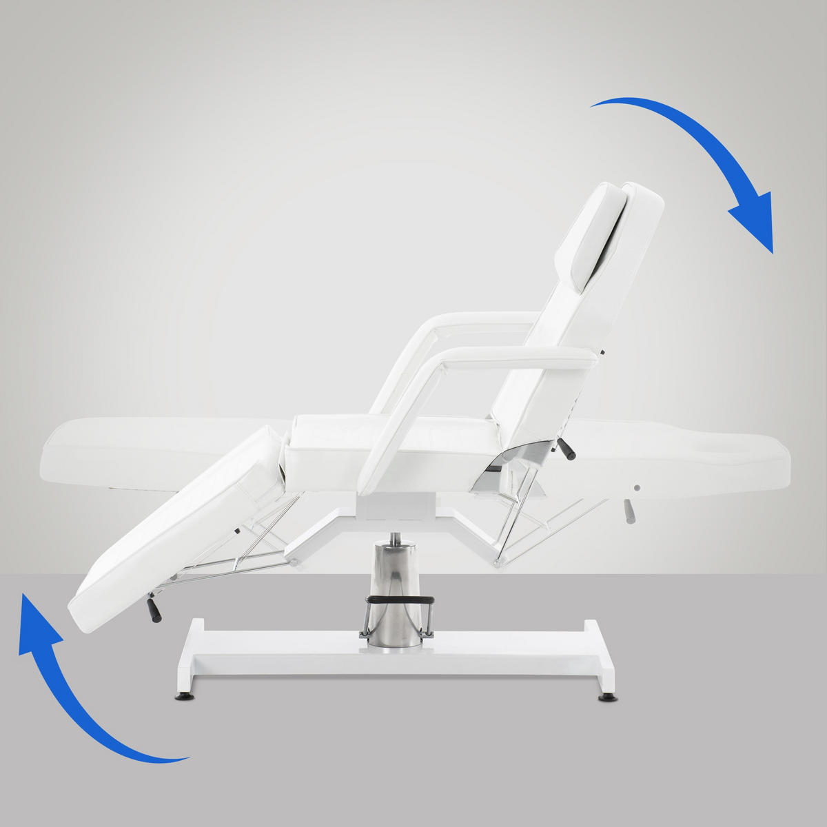 KOSMETIKLIEGE Regen Hydraulisch 64x185x125cm Kunstleder Weiß Massageliege - Weiß, Kunststoff (64/125/185cm) - DELUKE