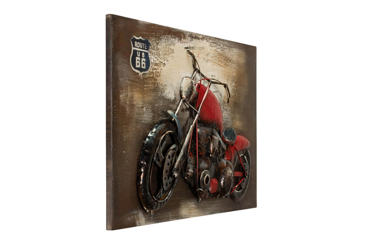 METALLBILD Rot 60/40 cm - Rot/Braun, Metall (2.04/40cm) - KUNSTLOFT