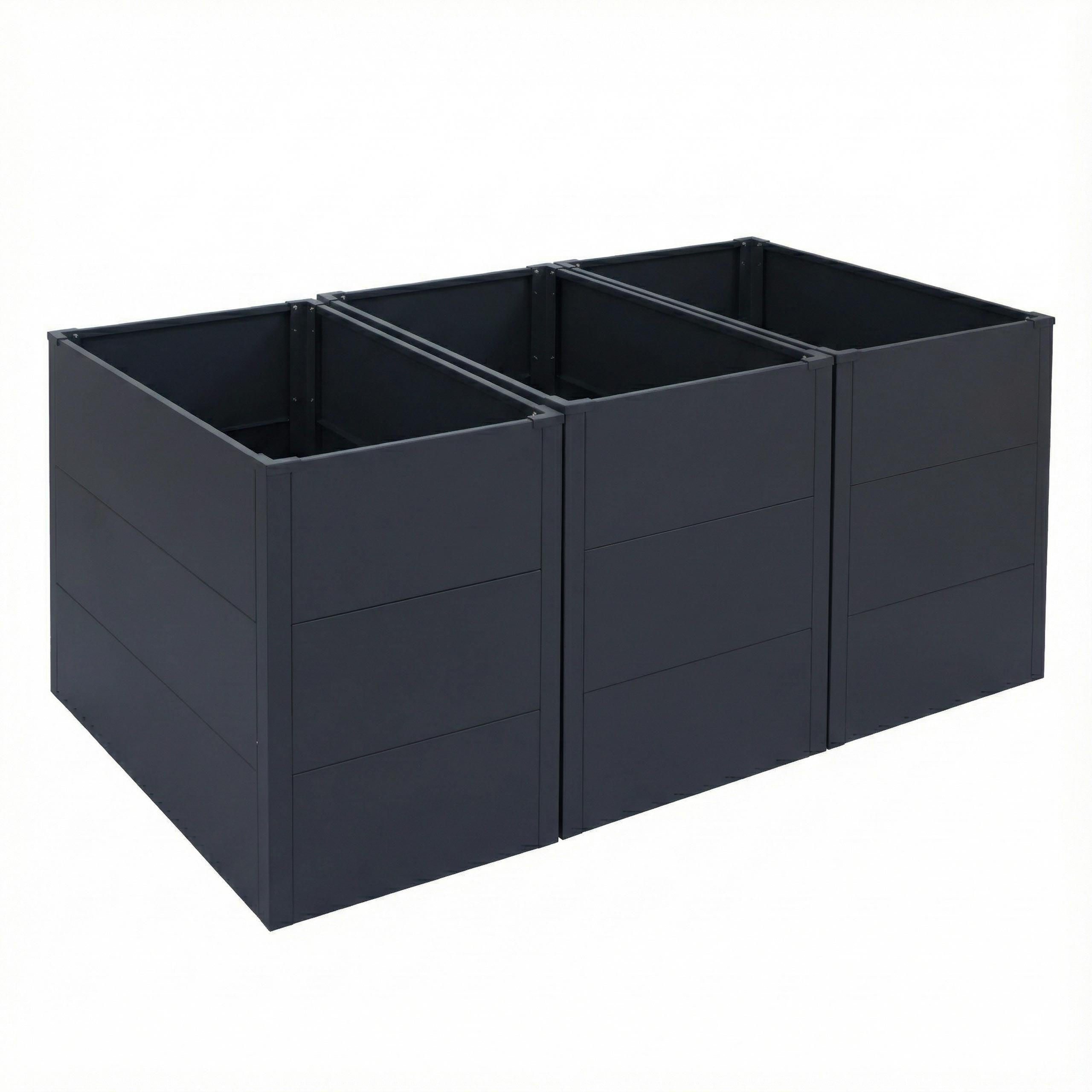 HOCHBEET 3ER-SET Anthrazit 3er-Set-Set - Anthrazit, Metall (150/77/100cm) - MCW