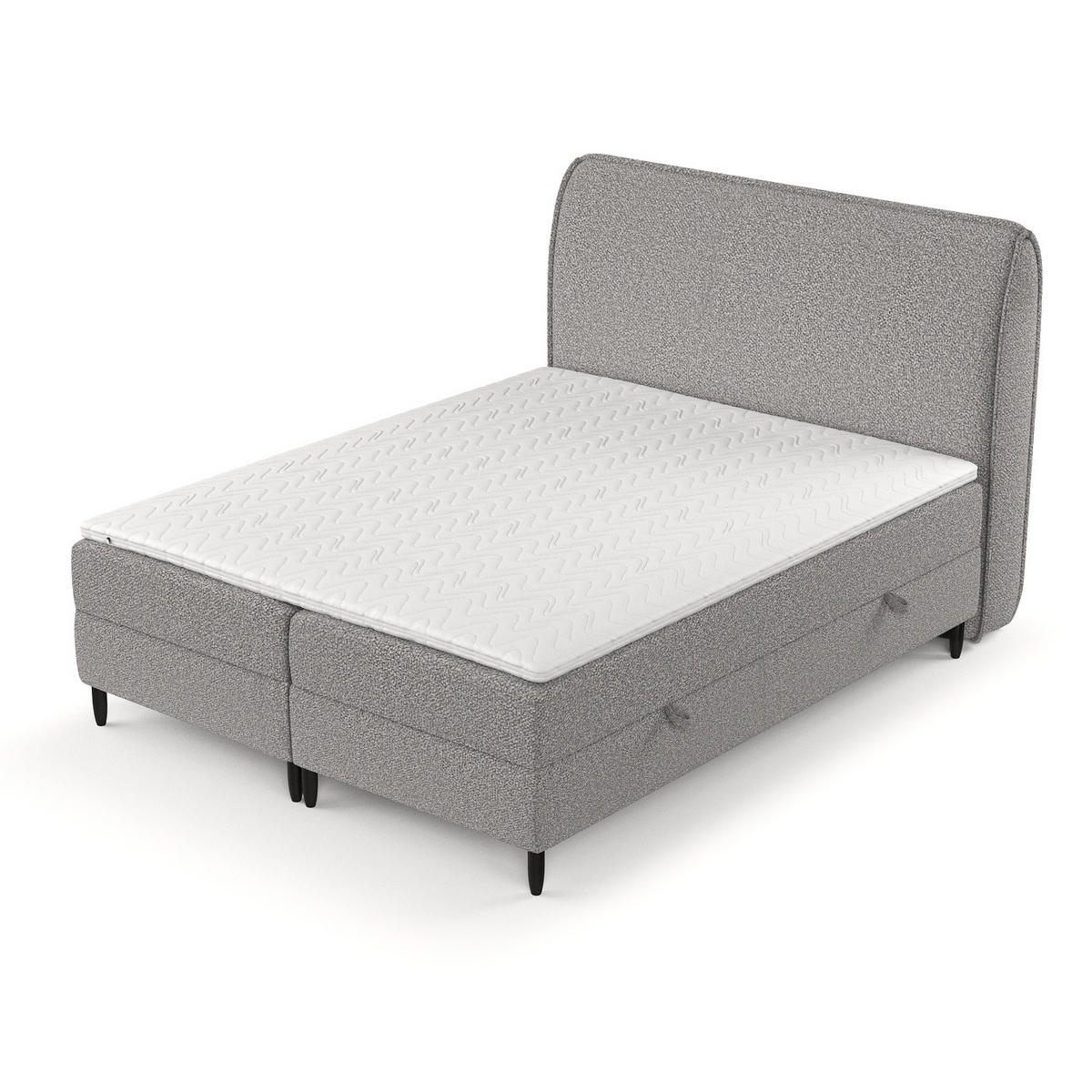 BOXBETT Lunaro 180/200 cm Grau im Bubble Stoff - Schwarz/Grau, Holz/Holzwerkstoff (180/200cm) - AltaBeds