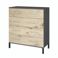 KOMMODE Bravo Eiche Viking - Sonoma Eiche, Holzwerkstoff (76/84/35cm) - Vladon