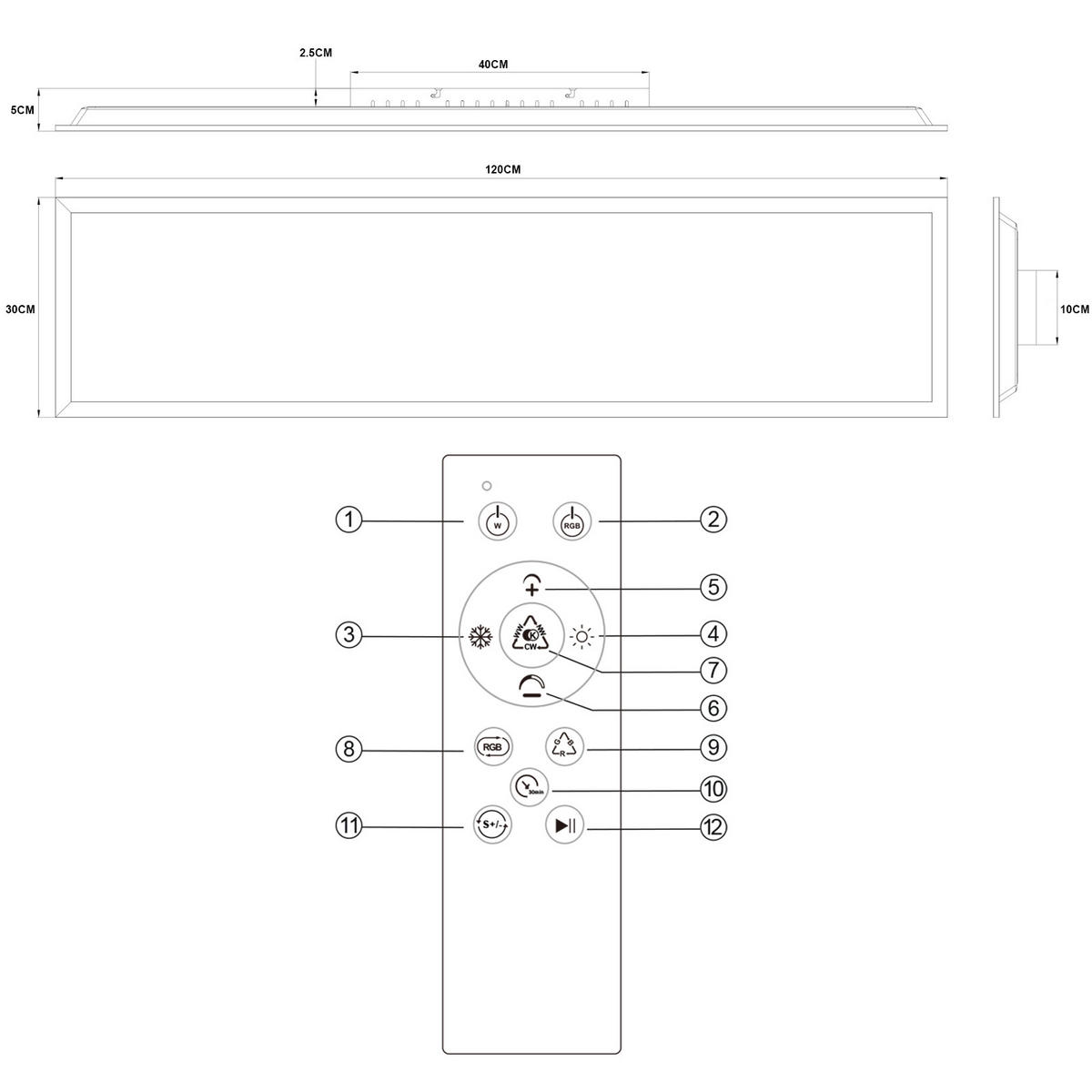 LED-DECKENLEUCHTE Quillon 119.5/29.5/5.6 cm - Weiß, Metall (29.5/119.5/5.6cm) - ZMH
