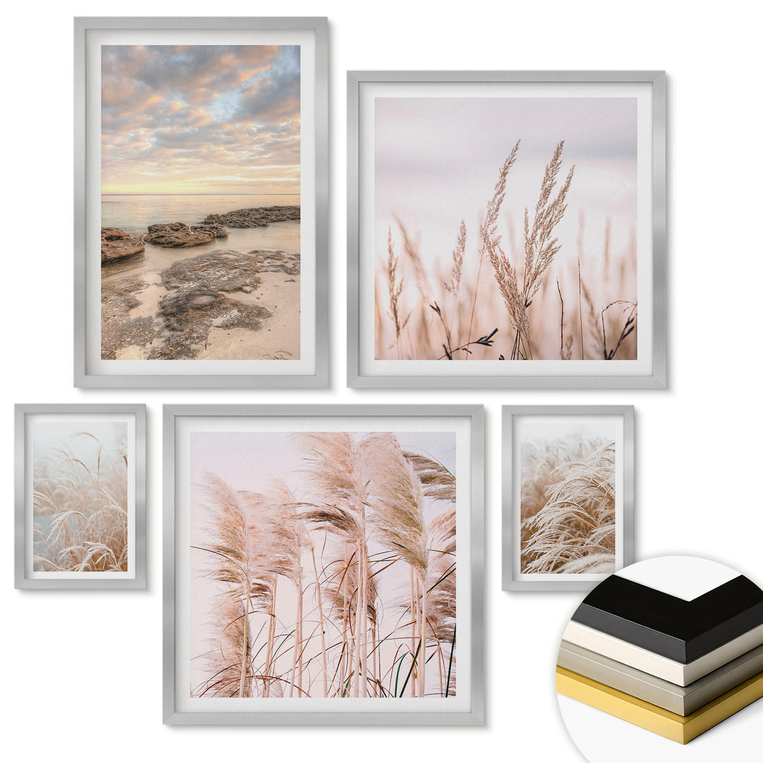 ArtPrintCave Wandbilder Silber 40x60 cm
