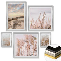 WANDBILDER 5er Set - 50x50 cm & 20x30 cm & 40x60 cm Silberner Rahmen - Meerblick von Venedig - Silberfarben, Kunststoff (40/60cm) - ArtPrintCave