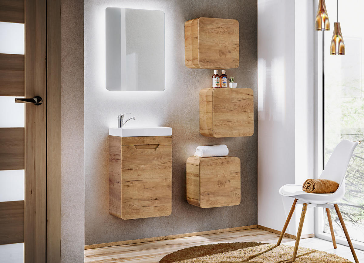 HÄNGESCHRANK ARVIDA SZK2 Kompakte Größe Eiche - Eichefarben, Holzwerkstoff (35/35/22cm) - Komodee