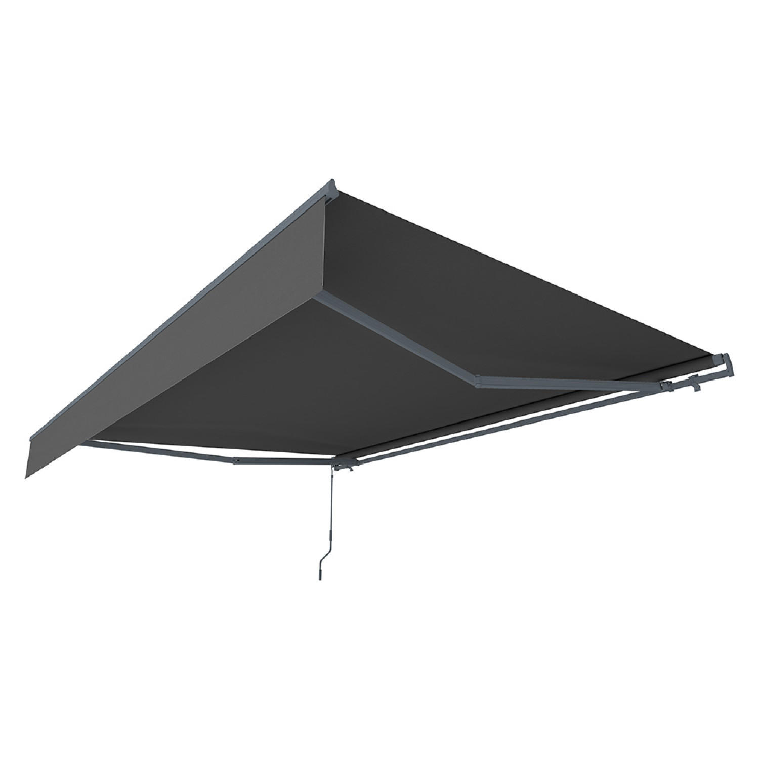 MARKISE adro grau 3 95 x 3 m aus aluminium manuell - Grau, Metall (300/14/395cm) - Concept Usine