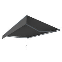 MARKISE adro grau 2 95 x 2 5 m aus aluminium manuell - Grau, Metall (250/14/295cm) - Concept Usine
