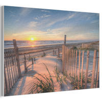 AKUSTIKBILD Strand - Meer - Düne - Sonnenuntergang - Landschaft Akustikpaneele 90x60 cm - Beige, Kunststoff (90/60/0.9cm) - MuchoWow