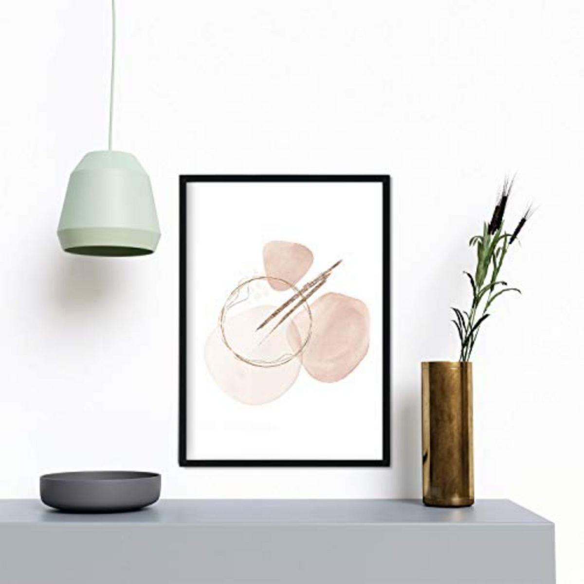 POSTER Set mit 4 Kunst Folien mit abstrakten Formen und Figuren A4 Rahmenlos - Klar, Papier (29.7/3cm) - Nacnic