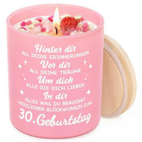 DUFTKERZE 30. Geburtstag Lavendel Sojawachs - Rosa, Paraffin (9.5cm)