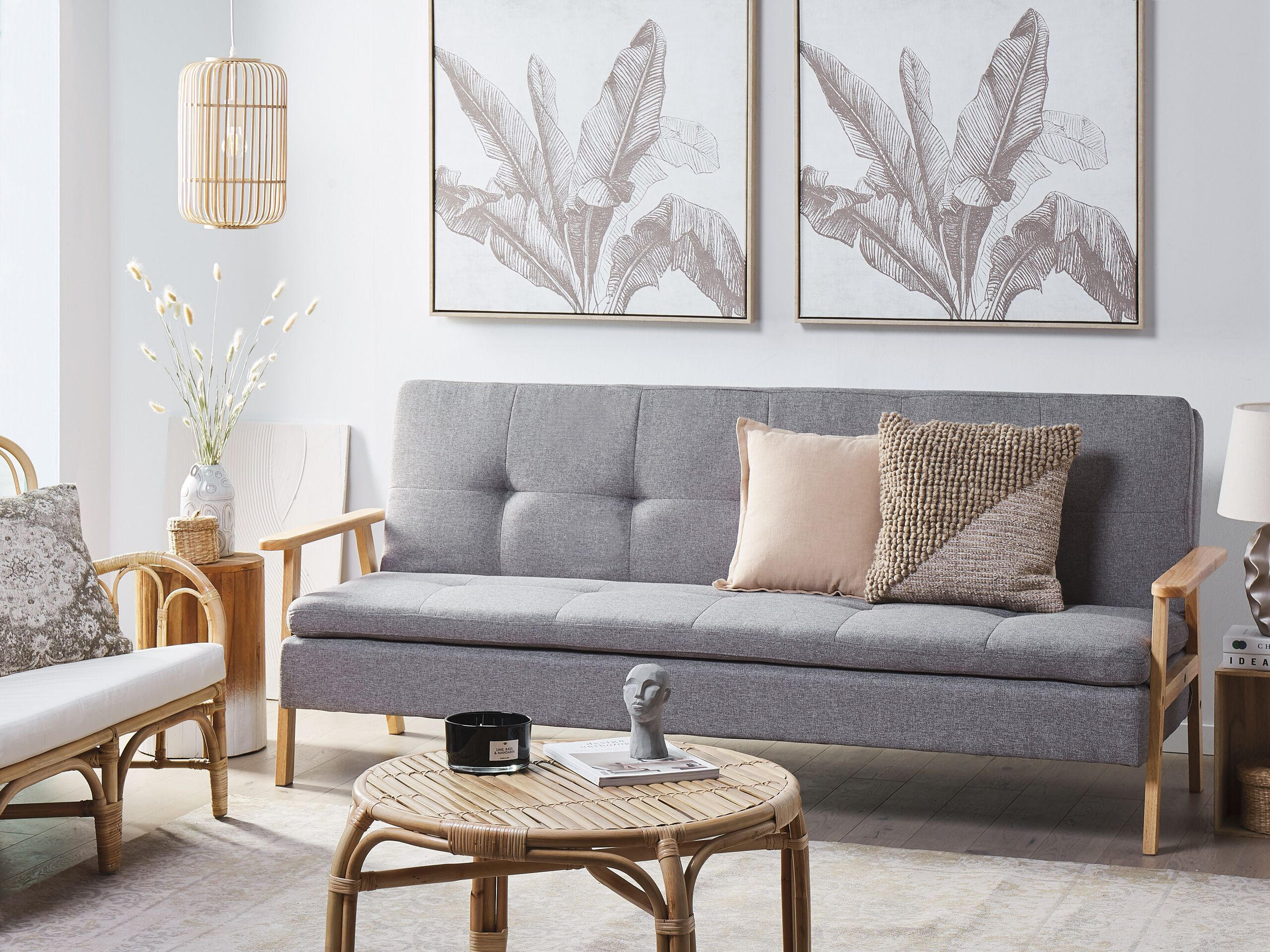 SCHLAFSOFA Polsterbezug Hellgrau Tjorn - Hellgrau, Textil (204/84/67cm) - Beliani