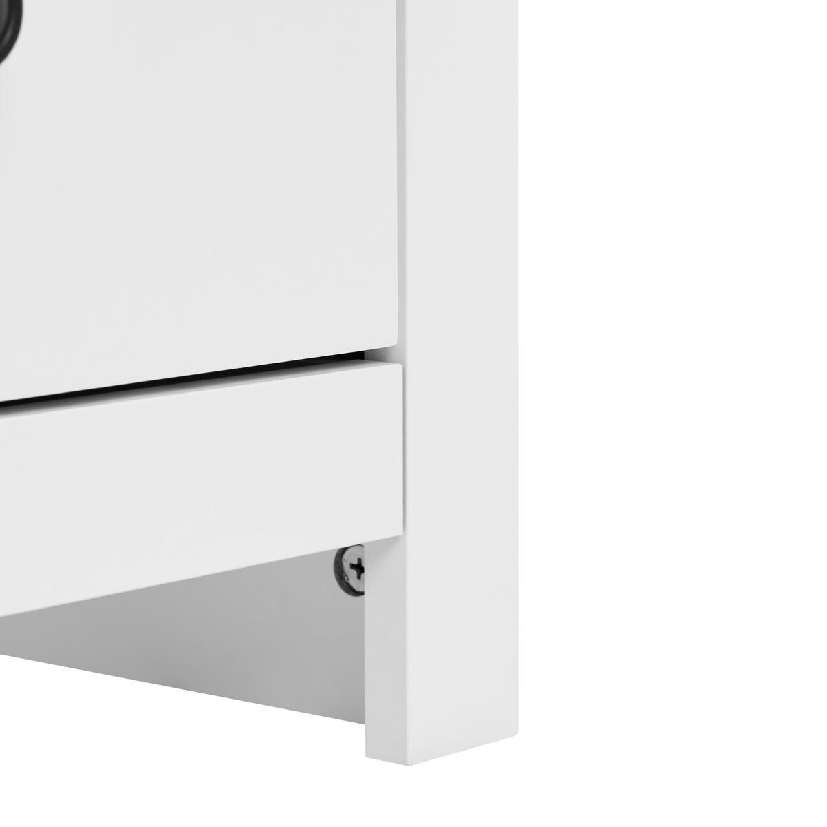 VITRINE 80 cm Weiß Pimba - Dunkelbraun/Weiß, Holzwerkstoff (80/125/40cm) - Beliani