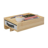 NACHTTISCH - Hellbraun, Holz/Textil (37/14/26.5cm) - Relaxdays