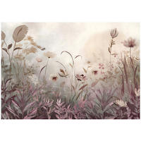 FOTOTAPETE Blumen Wiese Beige 300x210 cm - Multicolor, Papier (300/210cm) - Wallarena