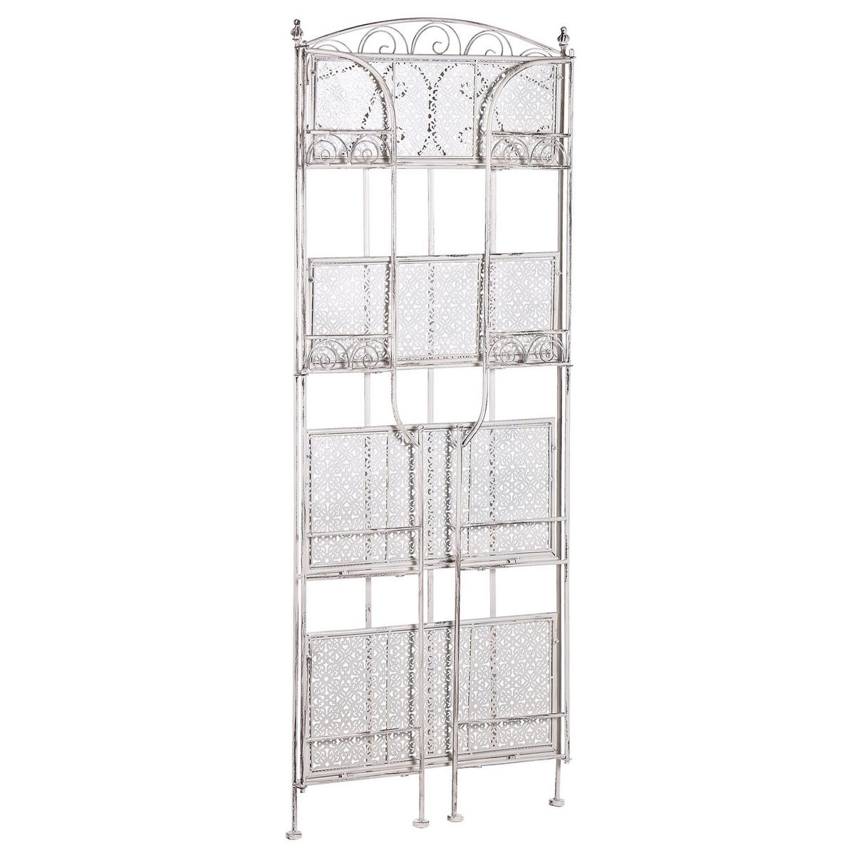 GARTENREGAL weiß Metall 4 Ablageflächen klappbar Padua - Weiß, Metall (61/156/32cm) - Beliani