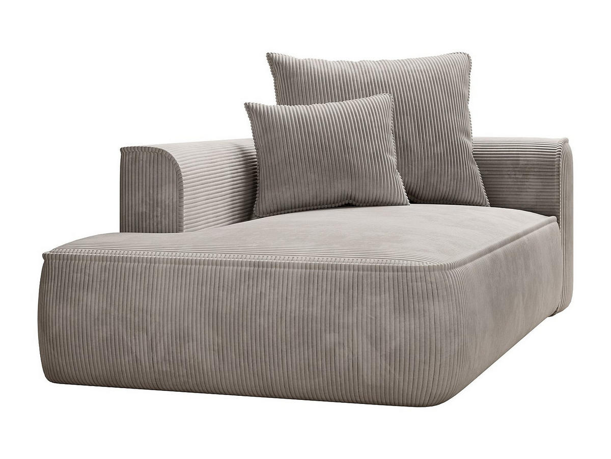 RECAMIERE ohne Schlaffunktion - 1 Person - Stoff, Samt - Beige - - Beige, Textil (180/67/115cm) - Vente-Unique