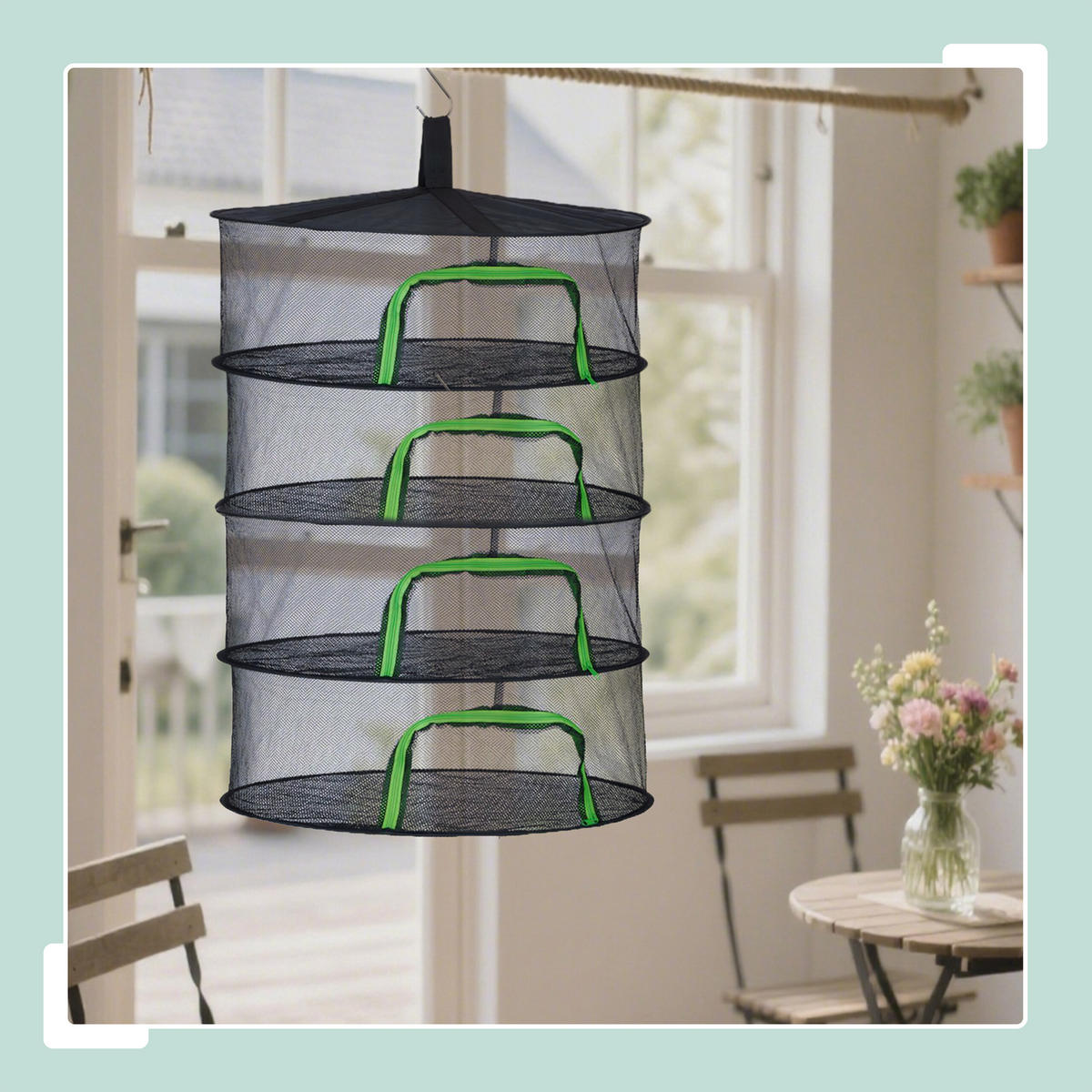 SUCHÉ sieť - čierna, kov/textil (60/80/60cm) - Relaxdays