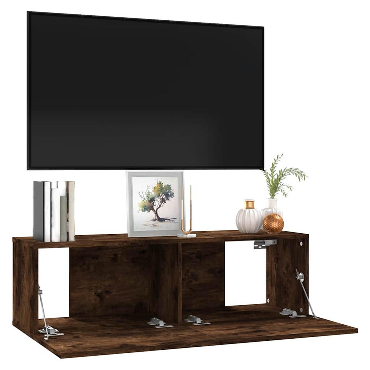 TV-WANDSCHRANK Räuchereiche 100x30x30 cm Holzwerkstoff - Braun, Holzwerkstoff (100/30/30cm)