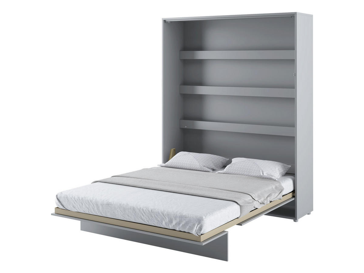 SCHRANKBETT Bed-Concept BC-12 160x200 mit zwei LED-Lampe - Grau, Holz/Holzwerkstoff (160/200cm) - MIRJAN24