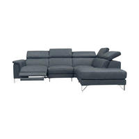 ECKSOFA Antares Echtleder mit 1 x Relaxfunktion Anthrazit - Anthrazit, Leder/Metall (276/224cm)