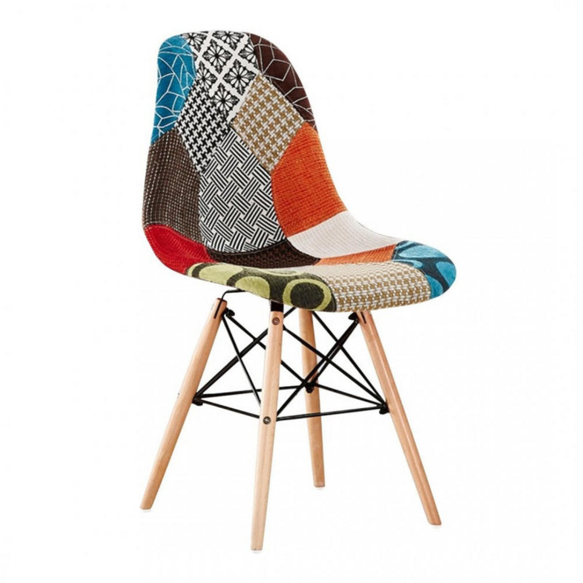 STUHL Stoff Mehrfarbig - Multicolor, Holz (47/82/47cm) - Life Interiors