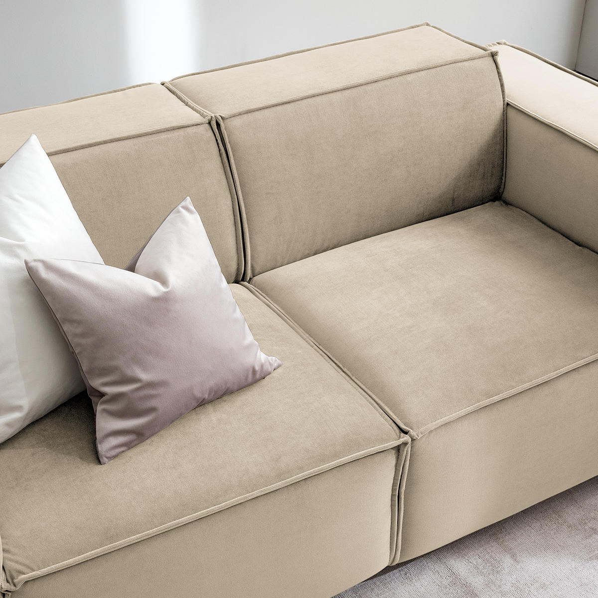 2-SITZER SOFA - Beige/Schwarz, Kunststoff/Textil (189/70/96cm) - home24