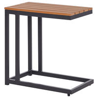 BEISTELLTISCH Heller Holzfarbton Messina - Hellbraun/Schwarz, Kunststoff (60/35/59cm) - Beliani