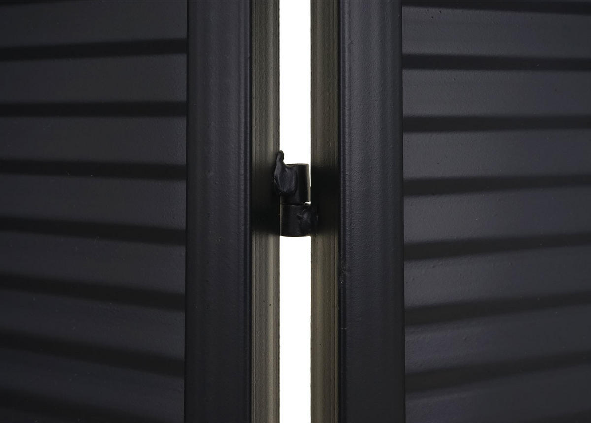 GARTEN-PARAVENT Schwarz - Schwarz, Metall (121/200/2cm) - MCW