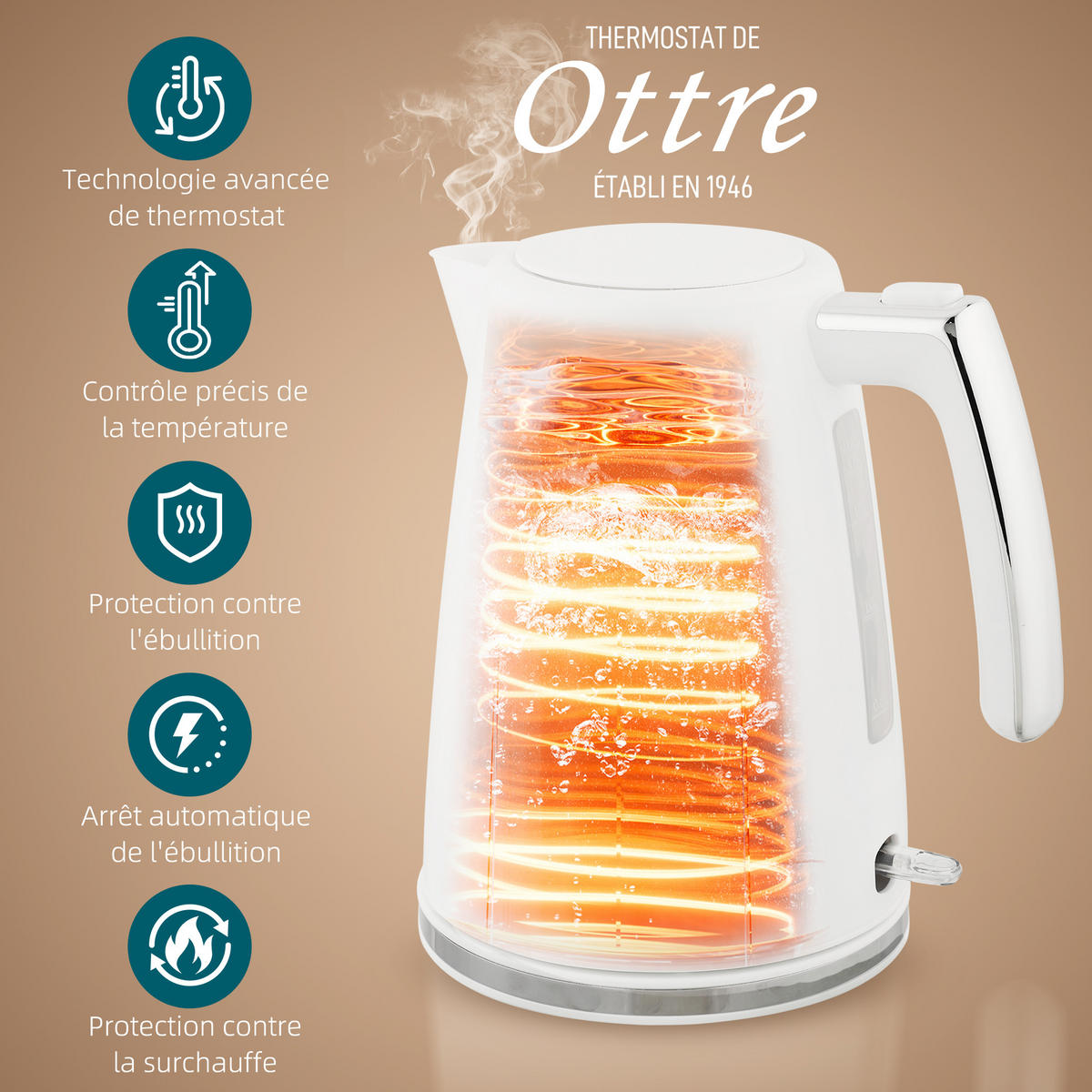 WASSERKOCHER-TOASTER-SET DE-17463 Weiß - Weiß, Metall (16.7/23.2/22.2cm) - ComfortXL