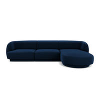 ECKSOFA rechts Miley aus Samt königsblau 4 Sitzplätze - Blau, Textil (156/255cm) - Micadoni