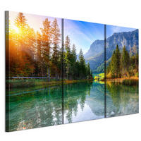 LEINWANDBILD Berglandschaft 3-tlg. 120x80 cm - Multicolor, Holz (120/80cm) - LUMASOUL