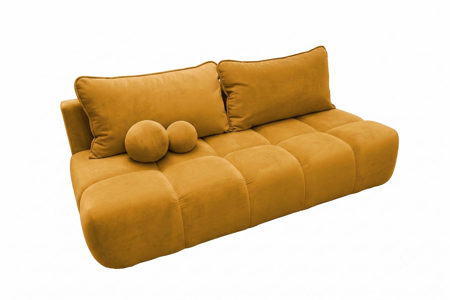 SOFA Mit Schlaffunktion Und Bettkasten, Veloursstoff Bluvel, Golden, COCO - Goldfarben, Holz (205/97/105cm) - Kaiser Möbel