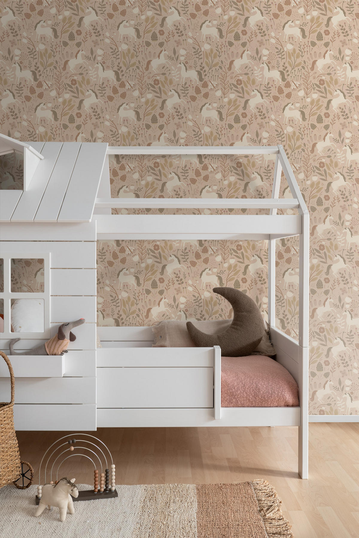 TAPETE Einhörner 53 cm x 10.05 m - Beige, Papier (53/0.1cm) - ESTAhome