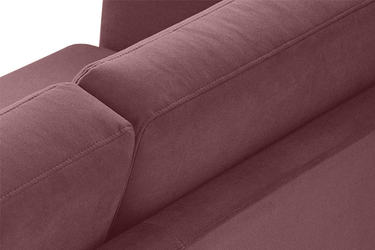 SOFA TAGIO mit Armlehnen, Rosa - Koralle/Braun, Buchenholz/Textil (153/80/84cm) - KONSIMO®