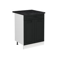 SPÜLENUNTERSCHRANK R-Line, Anthrazit Landhaus/Weiß, 60 cm Arbeitsplatte Anthrazit - Anthrazit/Weiß, Holzwerkstoff (60/81.6/60cm) - Vicco
