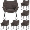 SESSEL Aliano - 6er Set - dunkelgrau - Dunkelgrau/Schwarz, Textil/Metall (67/76/73cm) - bene living