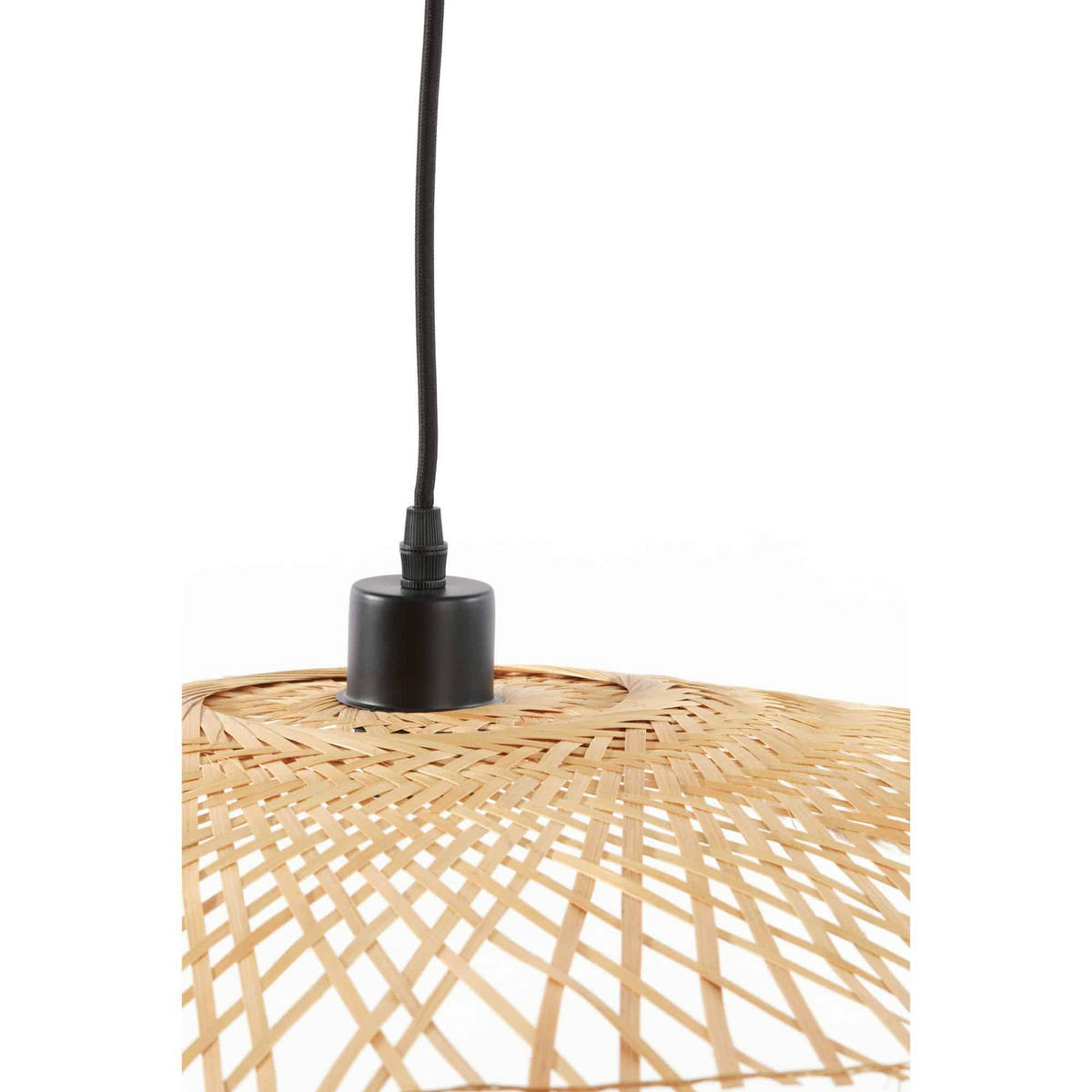 PENDELLEUCHTE Liene Bambus Natürlich 65/65/10 cm - Naturfarben, Holz (65/65/10cm) - Luqaza