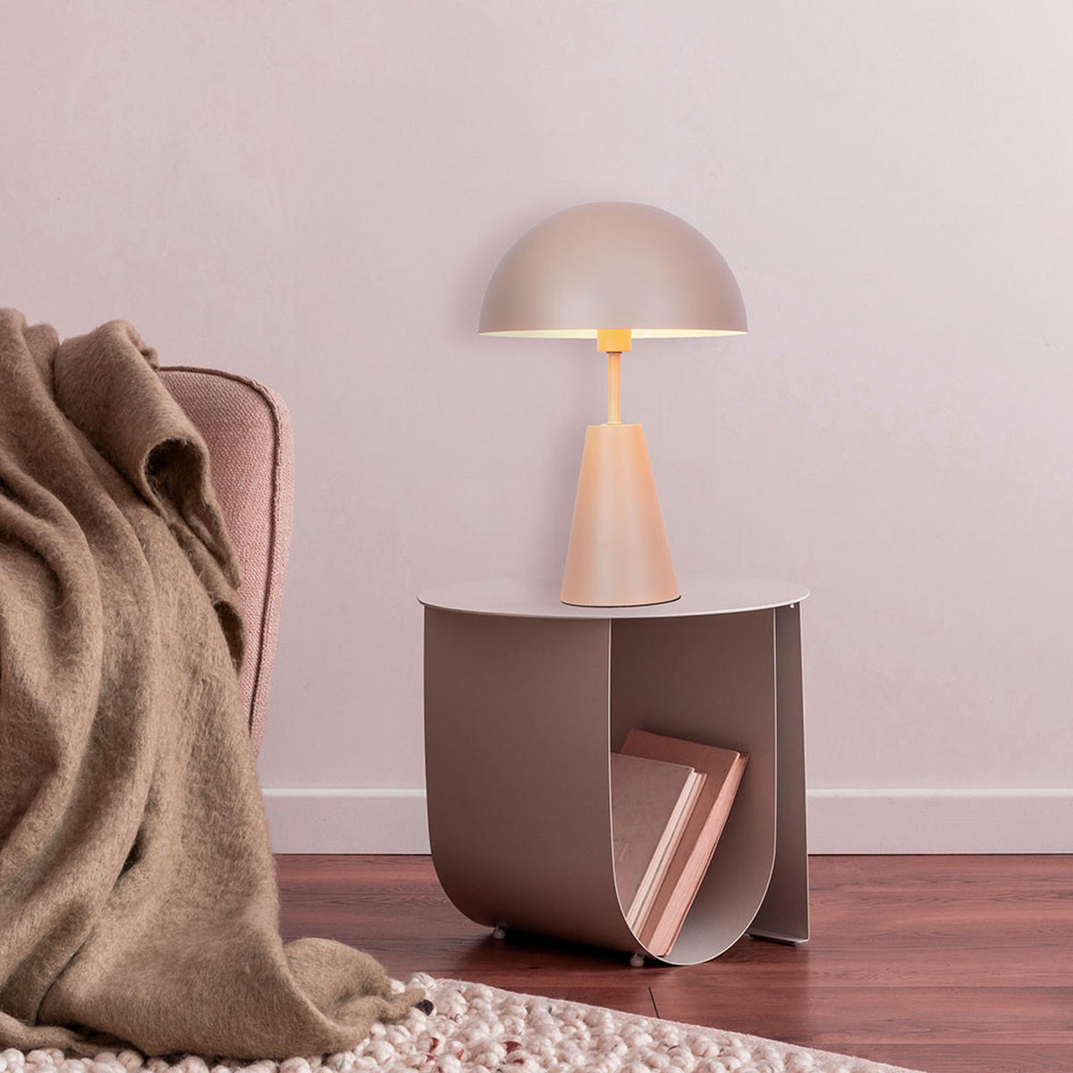 LED TISCHLEUCHTE Retro Metall Grün Beige - Beige, Metall (25/25/36cm) - Nowa