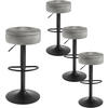 BARHOCKER 4er Set, drehbar, Samt, Hellgrau - Hellgrau/Schwarz, Textil/Metall (39/60.5/39cm) - Woltu