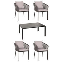GARTENGARNITUR Anthrazit, Grau 5-teilig-Set - Anthrazit/Grau, Metall - MCW