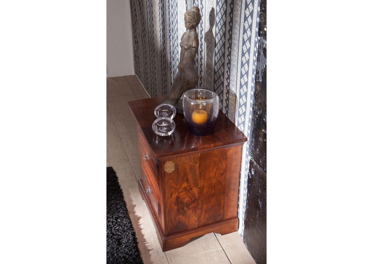 NACHTTISCH Akazie 52x40x54 nougat lackiert OXFORD #905 - Dunkelbraun, Holz (52/54/40cm) - Massivmoebel24