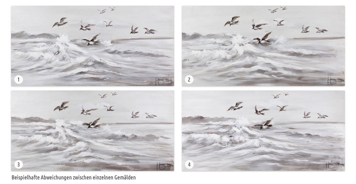 ACRYLBILD HANDGEMALT 120/60 cm - Grau, Holz/Textil (1.54/60cm) - KUNSTLOFT