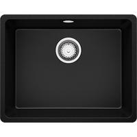 SPÜLBECKEN Venedig Slim Easy, 2-er set Schwarz 56/44 cm 1 Becken + Ablauf-Set ab 60er Unterschrank - Chromfarben/Schwarz, Kunststoff (56/20/44cm) - Primagran